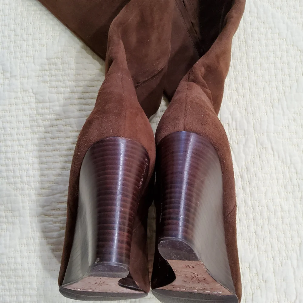 Cole Haan Brown Suede Cora Wedge Tall Boots Size 6,5